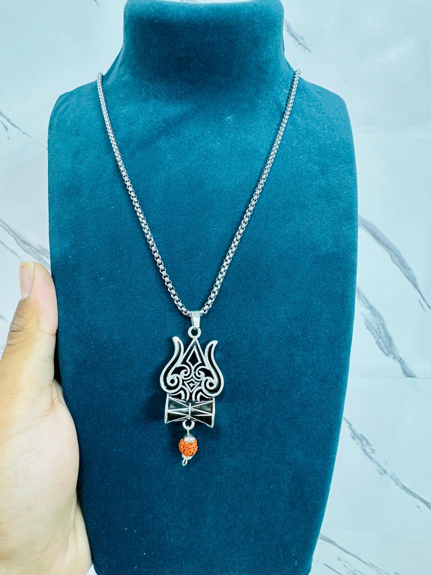 Trishul Damru Rudraksha Chain