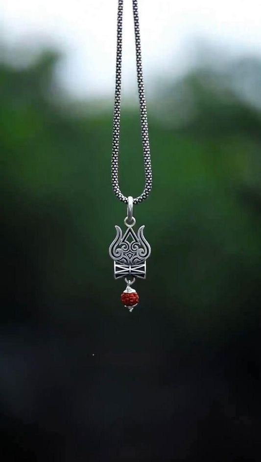 Trishul Damru Rudraksha Chain